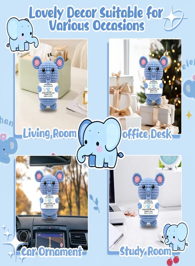 AICHPVOY Handmade Crochet Elephant Inspirational Gift for Women Birthday for Friends Female Support Positive Crochet Galentines Day Best Boss Gifts Gor Women Going Away Gift for boss - Image 5